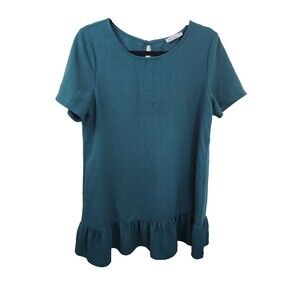 Studio Pasha Juniors Size 5 Green Short Sleeve Round Neck Knee Length Dress